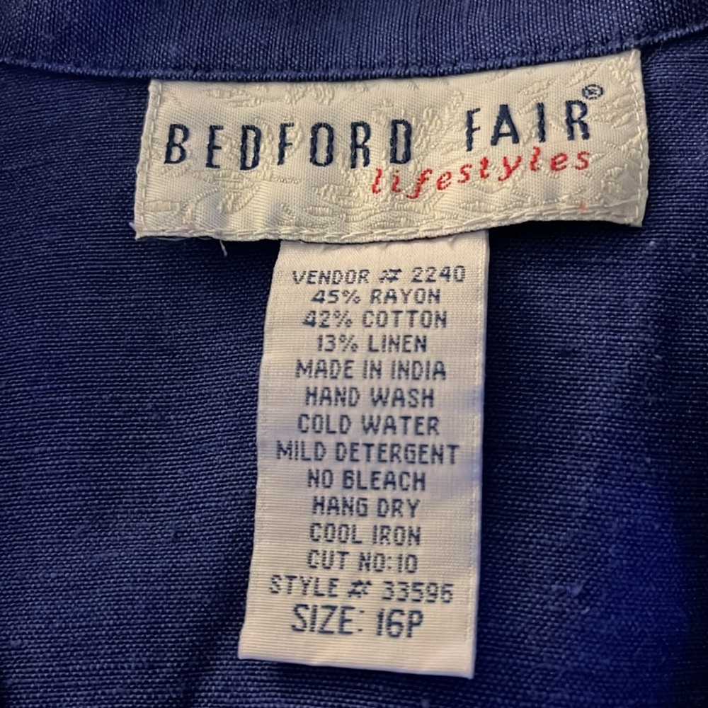 Blue button down blouse. - Picture 4 of 4